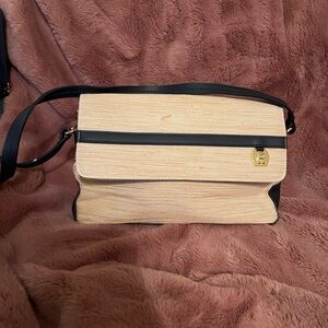 Etienne Aigner Tan and Black Shoulder Bag